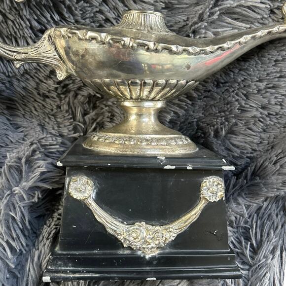 Screen Used Cast Brass Aladdin Genie Lantern Winged Handle Art Nouveau Statue - Picture 6 of 11